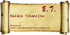 Balázs Titanilla névjegykártya